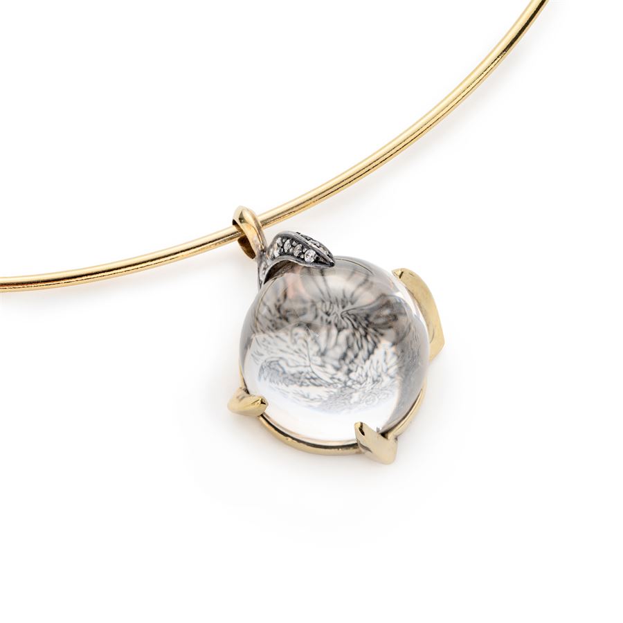'Solis' cabochon pendant with phoenix SOLIS | CD TO MBRO SITO FENICE